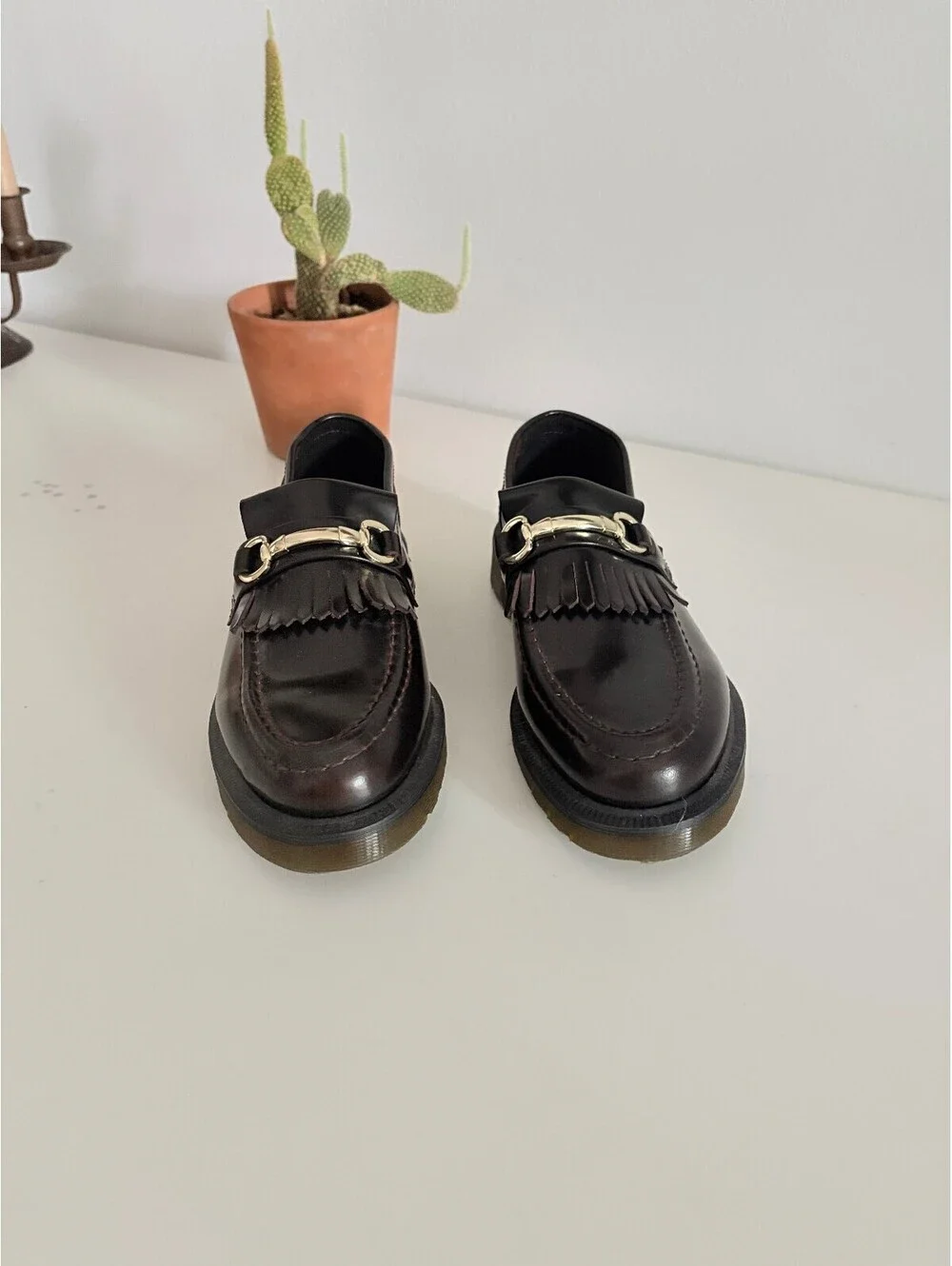 NEW Dr. Martens Loafers Adrian Snaffle Smooth Leather Kiltie Cherry Red M: 7 W:8